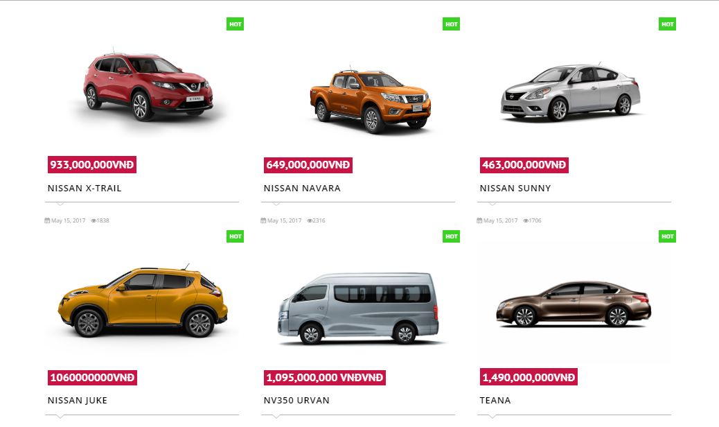 thiết kế website bán ô tô chuyên nghiệp