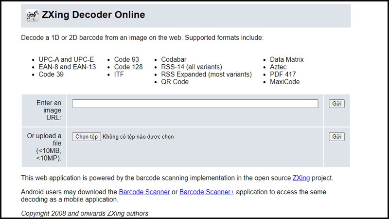 ZXing Decoder Online