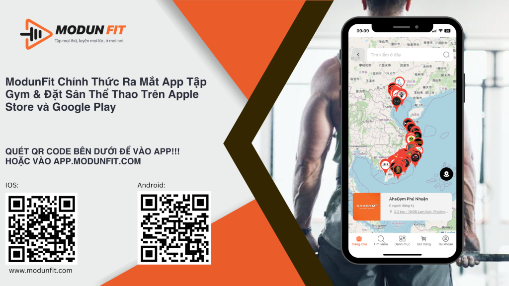 ModunFit Ra Mắt App Tìm kiếm phòng tập và đặt lịch trên Apple Store & Google Play