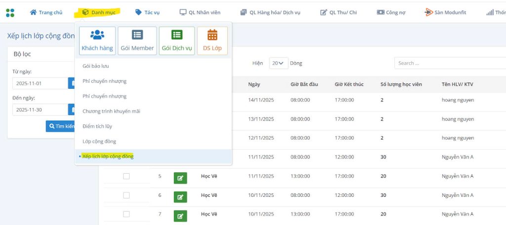 Phần mềm quản lý gym Modun ra mắt tính năng LỚP CỘNG ĐỒNG, giúp các phòng tập tạo ra nhiều hoạt động giá trị, tăng tương tác và giữ chân hội viên lâu dài.