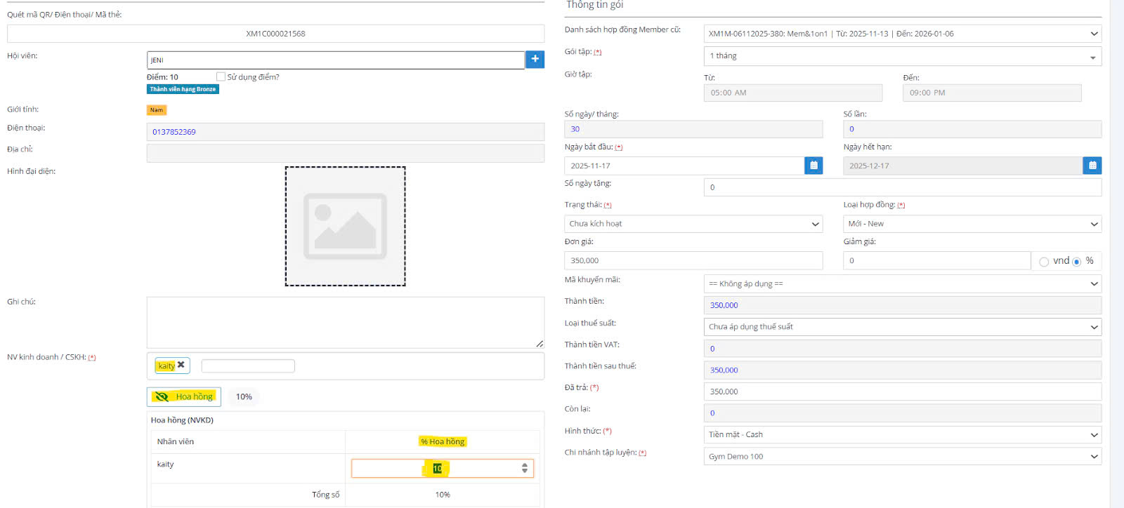 CHIA HOA HỒNG CỤ THỂ CHO NHIỀU NHÂN VIÊN KINH DOANH TRÊN HỢP ĐỒNG: GIẢI PHÁP TỐI ƯU TỪ PHẦN MỀM GYM VÀ PHẦN MỀM BÁN HÀNG