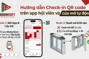 Hướng dẫn Check-in QR code trên app hội viên và cửa mở tự động