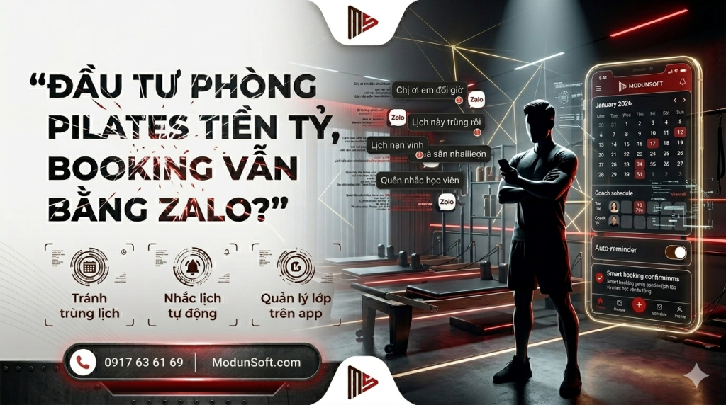 Khám phá giải pháp app hội viên miễn phí hoặc app thương hiệu riêng giúp studio Pilates quản lý booking, đặt lịch PT online, nhắc lịch tự động và nâng cao trải nghiệm hội viên.
