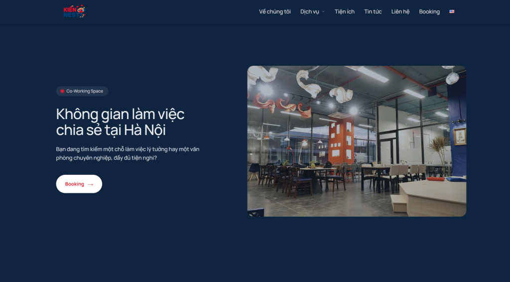Thiết Kế Website Booking Đồng Bộ Phần Mềm Modun Cho Kiến Nest Coworking Space Hà Nội
