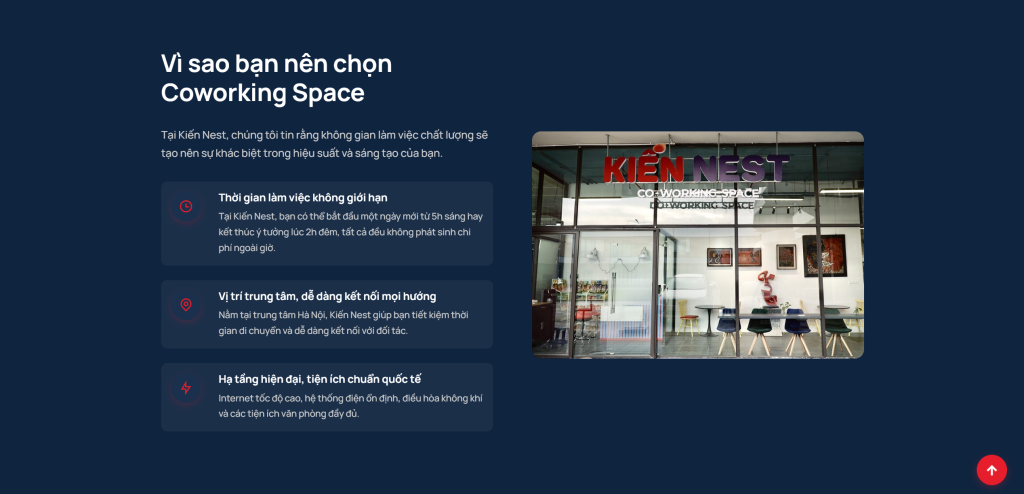 Thiết Kế Website Booking Đồng Bộ Phần Mềm Modun Cho Kiến Nest Coworking Space Hà Nội