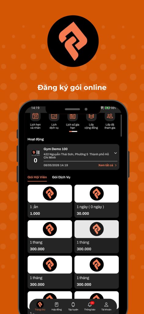 Thiết kế App hội viên thương hiệu riêng cho Fix Private Gym