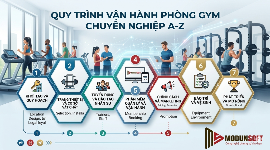 Quy Trình Vận Hành Phòng Gym Chuyên Nghiệp Từ A-Z Cho Chủ Đầu Tư