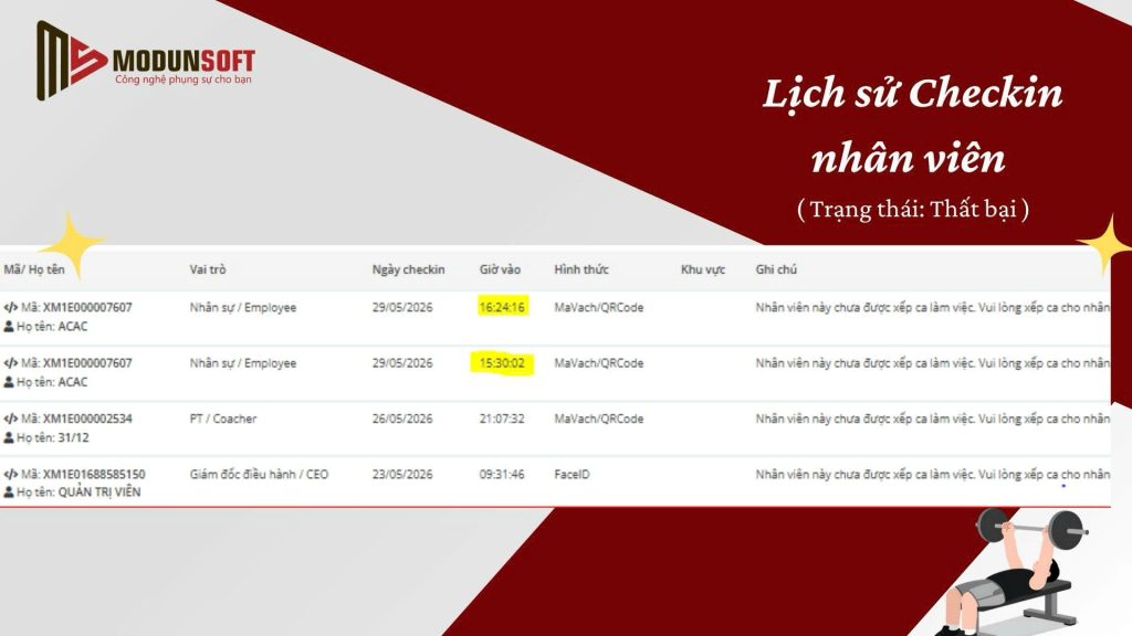 Bỏ Xếp Ca Rườm Rà: Phần Mềm Gym Modun Tự Động Tính Giờ Làm Việc